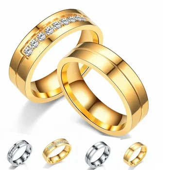 SOHOT טיטניום עגול פלדה מצופה טבעת תכשיטים לאוהבים 