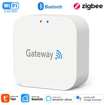 Tuya חכם החיים Multi-mode שער חכם, אוטומציה ביתית רכזת ZigBee גשר WiFi Bluetooth רשת שליטה קולית עבור Alexa, Google