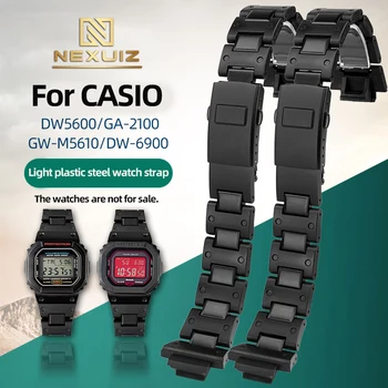אור פלסטיק, פלדת שעון רצועה על Casio DW5600/5610 GA-2100 GW-M5610/DW-6900 צמיד 16 מ 