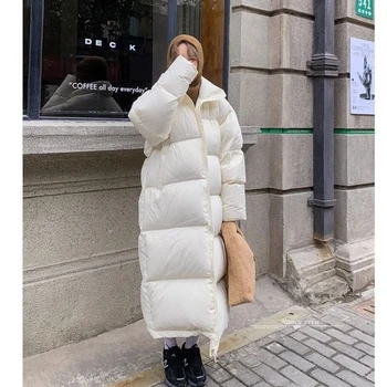 מוצק חורף נשים מעיל ארוך פרווה מעובה גדול בתוספת גודל X-זמן כותנה מרופד מעיל מעיל החורף נשים בגדים חדשים.